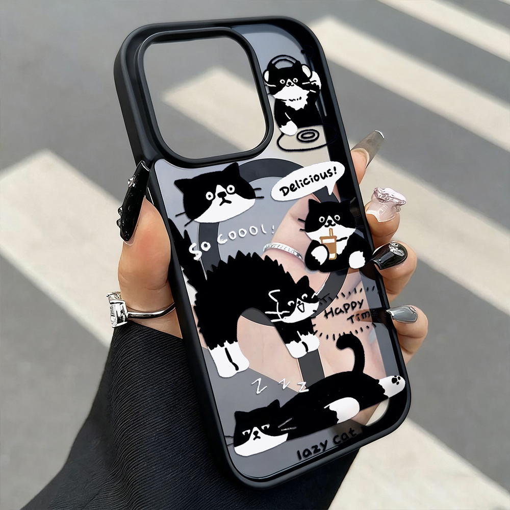 Phone Cases Quirky - Engraçado gato preto caso de telefone