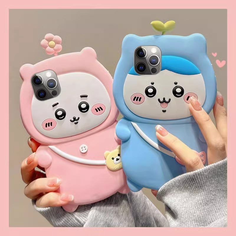 Phone Cases Japanese - Capa de Silicone 3D Chiikawa com
