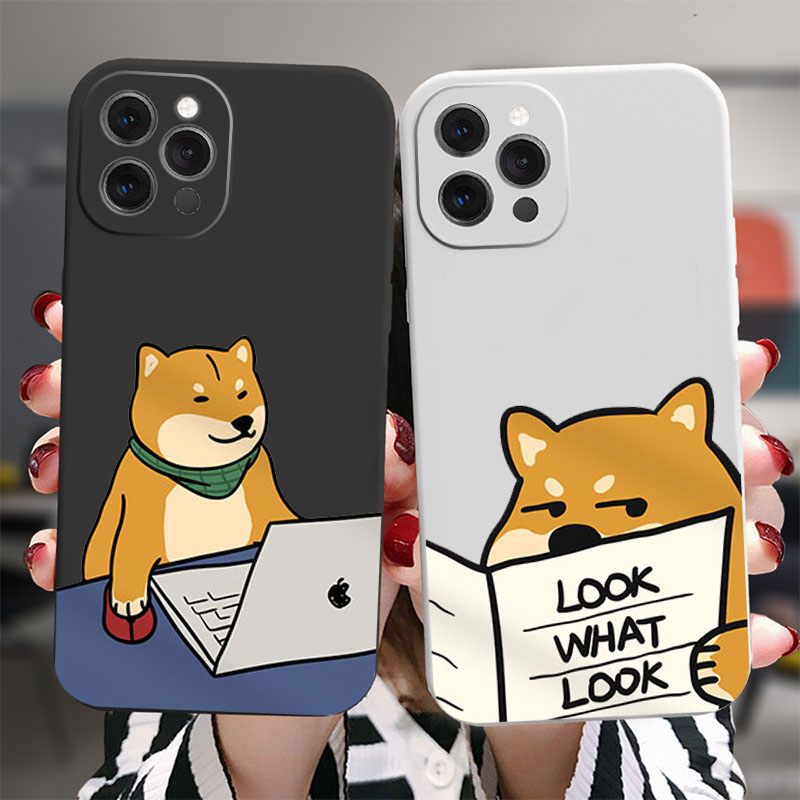 Phone Cases Quirky - Engraçado trabalho leitura shiba inu fosco