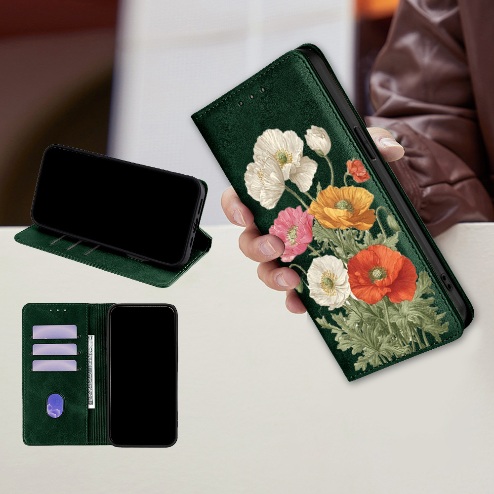 Flip Leather Case - Capa de Couro Magnética com Padrão